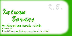 kalman bordas business card